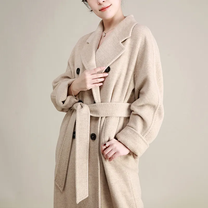 Quality Goods Women S Wear Winter High Quality Keep Warm Thickening Double-breasted Alpaca Hair Coat Handmade Hot Sale Jacket