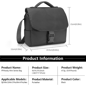 Sac de transport pour la série DJI Mini/NEO/Flip, avec séparateurs réglables et plusieurs poches, étui à bandoulière en PU imperméable - Product Image 3