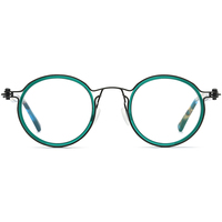 Gafas Borregls de Acetato y Titanio para Hombre, Diseño de Marca 2025, Gafas Redondas Vintage Retro para Mujer, Lentes Ópticas 185693