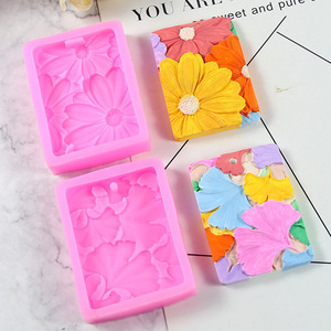 Ensemble de deux pièces de <span class=keywords><strong>marguerite</strong></span>, chrysanthème, feuille de ginkgo, parfum de pierre diffusé, plaque de cire, gypse décoratif, moule en silicone - Product Image 2