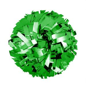 Pompones de porristas personalizados con mango de bastón, bolas de alegría verdes para Team Spirit Sports Dance Cheer - Product Image 1