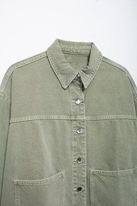 Automne femmes Denim veste 2024 nouvelle mode <span class=keywords><strong>manteau</strong></span> décontracté ample à manches longues simple boutonnage court vêtements d'extérieur hauts - Product Image 5