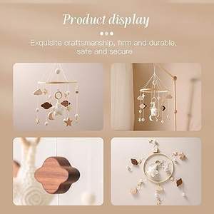 Cunas de madera colgantes hechas a mano para bebés recién nacidos, regalos únicos para decoración de guardería, set de regalo para Baby Shower - Product Image 4