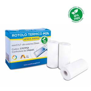 Rotolo Mini Pos 7 mt x 5,7 cm x diametro 2,5 cm - Product Image 1