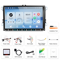 PODOFO 9 inç 4+64GB 2 DIN Araç Teybi Kablosuz Carplay ve Auto BT WiFi FM GPS WIFI özellikli VW POLO/GOLF/PASSAT/BORA Skoda/Seat OEM için