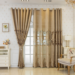 Cortinas Opacas Ignífugas de Poliéster 100% con Bordado Estilo Europeo, Aislantes para Sala de Estar, con Cenefas, Gran Venta - Product Image 2