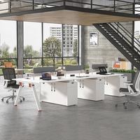 WESOME Table de bureau pour le personnel Table de bureau design en nid d'abeille avec écran de séparation Table de bureau