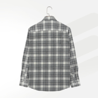 Chemises en flanelle à carreaux grises pour hommes, coupe ample et droite, 100% coton, manches longues, vêtements de travail