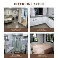 Maisons préfabriquées modernes de 3 chambres à coucher Maisons modulaires préfabriquées Maison en conteneur extensible Petite maison préfabriquée 40x40