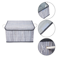 Panier de rangement en bambou à injection avec logo personnalisable, couvercle en acrylique, boîte de rangement rectangulaire en PP pour la maison
