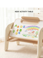 Ensemble table et chaise d'étude pour enfants, plateau réversible, tableau à dessin, bureau de jeu pour bébé, table d'apprentissage précoce à domicile, table d'écriture