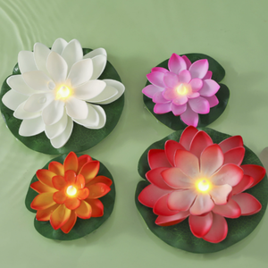 Lirios de <span class=keywords><strong>Agua</strong></span> Flotantes LED para Decoración del Hogar <span class=keywords><strong>y</strong></span> Bodas, Adorno Decorativo para Exteriores, Venta al por Mayor - Product Image 2