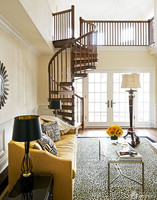 Escalier en colimaçon moderne à double poutre avec fabrication raffinée, base solide et fabrication lisse pour une utilisation en appartement intérieur