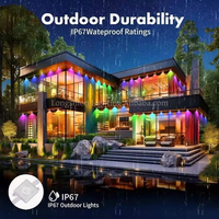 Luces de Navidad LED RGB de 24 V CC, IP67, con Controlador de Música Inteligente por Aplicación, Decoración para el Hogar y Aleros