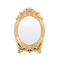 Miroir de courtoisie rectangulaire haut de gamme Art Déco en résine, fait main, blanc et or rose, avec motifs en relief, pour chambre à coucher et coiffeuse