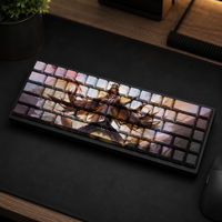68 Keys Side Engraved PBT Dye Sublimation Keycaps Full Set OEM Profile for Mechanical Keyboard Compatible MX Switches