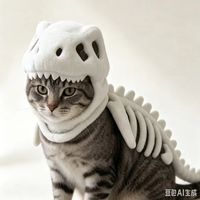 Chapeau en peluche réaliste en forme de crâne d'animal de compagnie, style exosquelette, dinosaure, en polyester et PP souple, pour le commerce extérieur, vente en gros