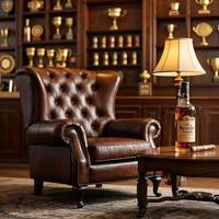 Canapé lounge en bambou, bar à whisky américain, table et chaises de style western vintage, chaise individuelle Tiger