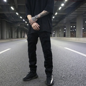 OEM nuovo stile strappato stile Pent Stock Dropshipping da <span class=keywords><strong>uomo</strong></span> strappato <span class=keywords><strong>Jeans</strong></span> <span class=keywords><strong>Skinny</strong></span> <span class=keywords><strong>neri</strong></span> - Product Image 1
