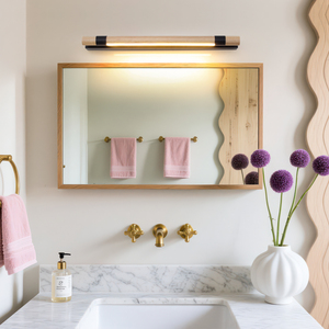 Applique murale LED moderne en bois et métal, étanche IP44, intensité variable, pour salle de bain, miroir, chambre à coucher, hôtel, éclairage de chevet - Product Image 4