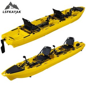 Kayak modulaire LSF 4,5 m pour 2 personnes, kayak à pédales, <span class=keywords><strong>bateau</strong></span> <span class=keywords><strong>de</strong></span> pêche pour la mer et les sports <span class=keywords><strong>de</strong></span> plein air, pédales <span class=keywords><strong>avec</strong></span> ailerons en HDPE durable - Product Image 2