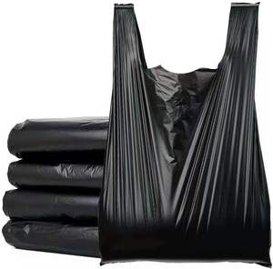 Bolsas de Basura Negras con Cordón, Estilo Chaleco, Bolsas de Basura de HDPE Ecológicas a Prueba de Fugas para Cocina, Oficina y Picnic - Product Image 1