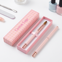 Pinceau vernis à ongles manucure acrylique rose Pinceaux Gel UV ronds brosse à ongles Kolinsky