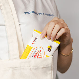Toallitas Ecológicas Repelentes de Mosquitos, 10 Unidades, Toallitas Húmedas Desechables Repelentes de Insectos, Amigables con la Piel, Protección para Exteriores - Product Image 1