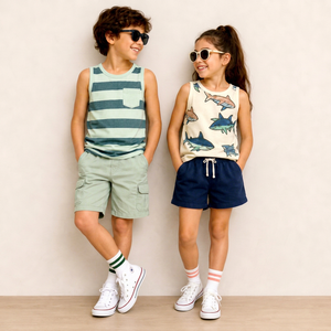 Ropa de Verano Unisex para Niños y Niñas, Camisetas sin Mangas al por Mayor, Estampados de Dibujos Animados Surtidos, Proveedor de Lotes de Bangladesh - Product Image 1