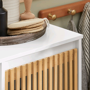 Gabinete de lavandería de <span class=keywords><strong>baño</strong></span> Eco Go White <span class=keywords><strong>con</strong></span> <span class=keywords><strong>cesta</strong></span>, cesto de lavandería inclinable, Unidad de gabinete de almacenamiento de <span class=keywords><strong>baño</strong></span> <span class=keywords><strong>con</strong></span> estante - Product Image 5