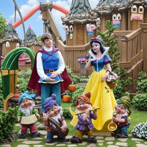 Conjunto de esculturas de Blancanieves y siete enanitos: personajes de cuentos de fibra de vidrio encantados para parques temáticos - Product Image 5