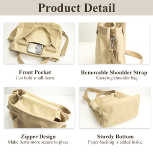 Tùy chỉnh in logo cá nhân đa túi vải bông Tote túi bền tái sử dụng Túi mua sắm cho sử dụng hàng ngày có thể tái chế - Product Image 4