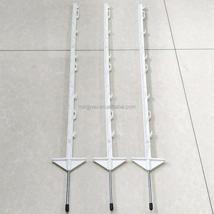 Poteau de clôture électrique temporaire en plastique multicolore de 120 cm à pied unique pour ferme animale / Poteau de clôture en plastique avec fil polyvalent - Product Image 4