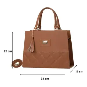 Bolso Tote de Ratán Color Camel para Mujer, Marca Fana Ikia, con Patrón de Serpiente, Gran Capacidad, Casual, con Forro de Cuero y Decoración de Borlas - Product Image 4