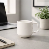 Tasses à café en porcelaine blanches mates et brillantes de haute qualité, élégantes, personnalisées, pour cadeau