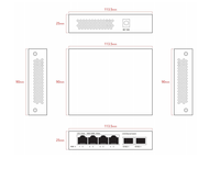 Switch Jaringan Gigabit Metal 6-Port 2.5G Tanpa Manajemen dengan 2 Gigabit SFP dan 4 Ethernet Fiber Optik