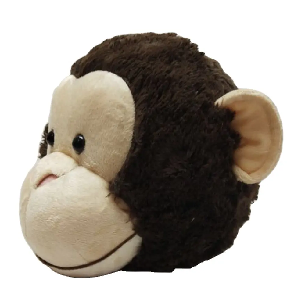 2020 Monkey head wall decoration stuffed animals lifelike reallife monkey for kids room forest Zoo plush toys