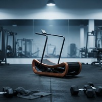 Tapis roulant manuel commercial Bickfit T10A - Cadre en acier incurvé, écran LED, non motorisé, vitesse 15-20 km/h, utilisation pour la musculation