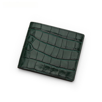 Dompet Pria Kulit Asli Bermotif Buaya Mewah, Dompet Pendek Lipat Dua, Banyak Slot Kartu, Perlindungan RFID Bisnis, Resleting
