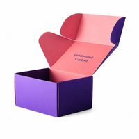 Boîte cadeau en carton ondulé pour sous-vêtements, avec impression de logo personnalisé, grande et petite taille, boîte d'expédition pour vêtements, couleur violette, vente en gros