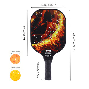 Ensemble de raquettes de pickleball KIRATE en fibre de verre Z003, approuvé aux États-Unis, équipement d'entraînement avec 2 raquettes, 4 balles et sac de transport - Product Image 2
