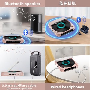 Lecteur <span class=keywords><strong>CD</strong></span> portable personnalisé avec interface 3,5 mm pour haut-parleur, affichage, fonction répétition, apprentissage <span class=keywords><strong>CD</strong></span>, compact et léger, type Walkman - Product Image 4