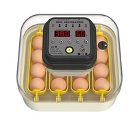 Le plus récent incubateur d'oeufs de poule entièrement automatique vente en ligne 16 oeufs 12v 220v oeufs à couver