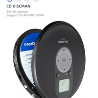 Reproductor de CD Portátil Panda CD-12, Discman con Control Remoto, Pantalla, Altavoz USB con Salida de 5W, Transmisor CD/MP3 BT para Uso Doméstico