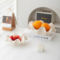 Corbeille à fruits en céramique, plateau de rangement, plateau pour collations/bonbons pour table basse de salon, résistant à la chaleur, style nordique minimaliste, mariage