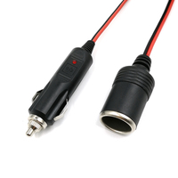 Câble d'extension de prise allume-cigare de voiture 12V 24V mâle vers prise femelle 18AWG Câble de charge de voiture