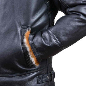 Chaquetas de Cuero de Borrego para Hombre, Diseño Moderno 2025, con Logotipo Personalizado en la Parte Delantera, Tela de Lona, Gran Venta - Product Image 4