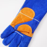 Gants de soudage de 15 pouces en cuir de vachette renforcé, paume jaune, coutures résistantes au feu, résistants à la chaleur pour soudeurs