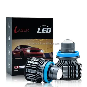 Lazer Lens H7 Led sis ampul H11 Led sis lambası H8 H9 9005 HB3 9006 HB4 CSP 8000K 6000K 3000K Turbo sis işık araba için 12V 24V