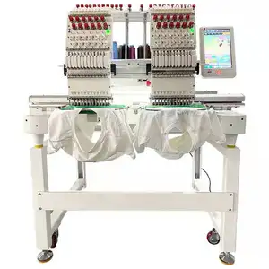 Hot Sales double heads 4,6 Head 9/12/15 needles computer 400*450mm flat embroidery machine sewing embroidery machine In Africa
